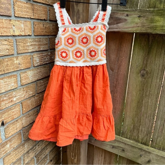 Haute Hippie Other - Haute Hippie Orange and White Crochet Kids Dress